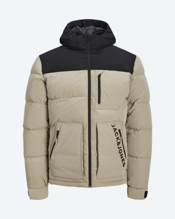 JACK AND JONES 12214648 JCOOTTO PUFFER SN Abrigos Manga larga Plumas Hombre Beige