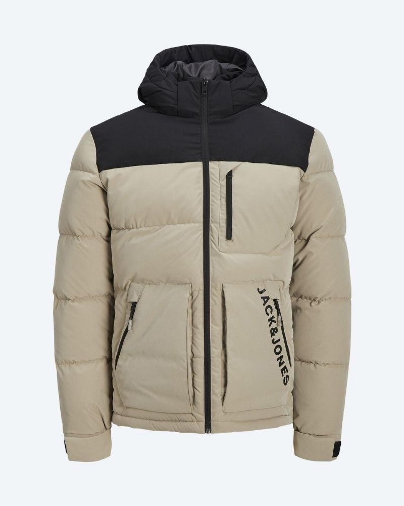 JACK AND JONES 12214648 JCOOTTO PUFFER SN Casacos Manga comprida Penas Homem Bege