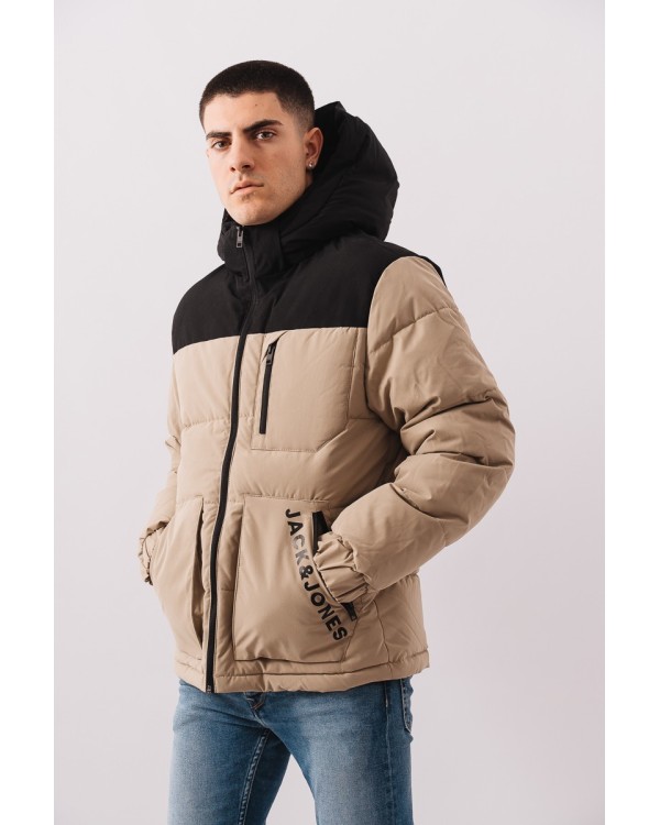 JACK AND JONES 12214648 JCOOTTO PUFFER SN Casacos Manga comprida Penas Homem Bege