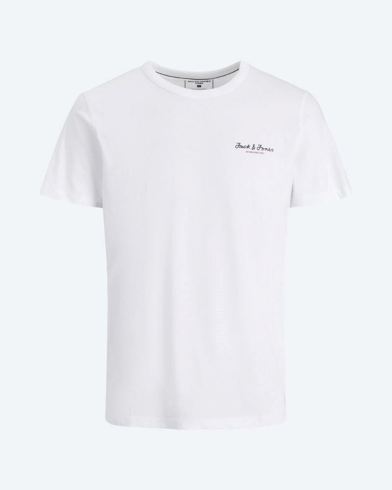 JACK AND JONES 12215439 JCOBERG T-SHIRT SS GOLA REDONDA T-shirts Manga curta Homem Branco