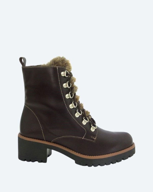 RKS 834739 Botas Militares Mulher Castanho
