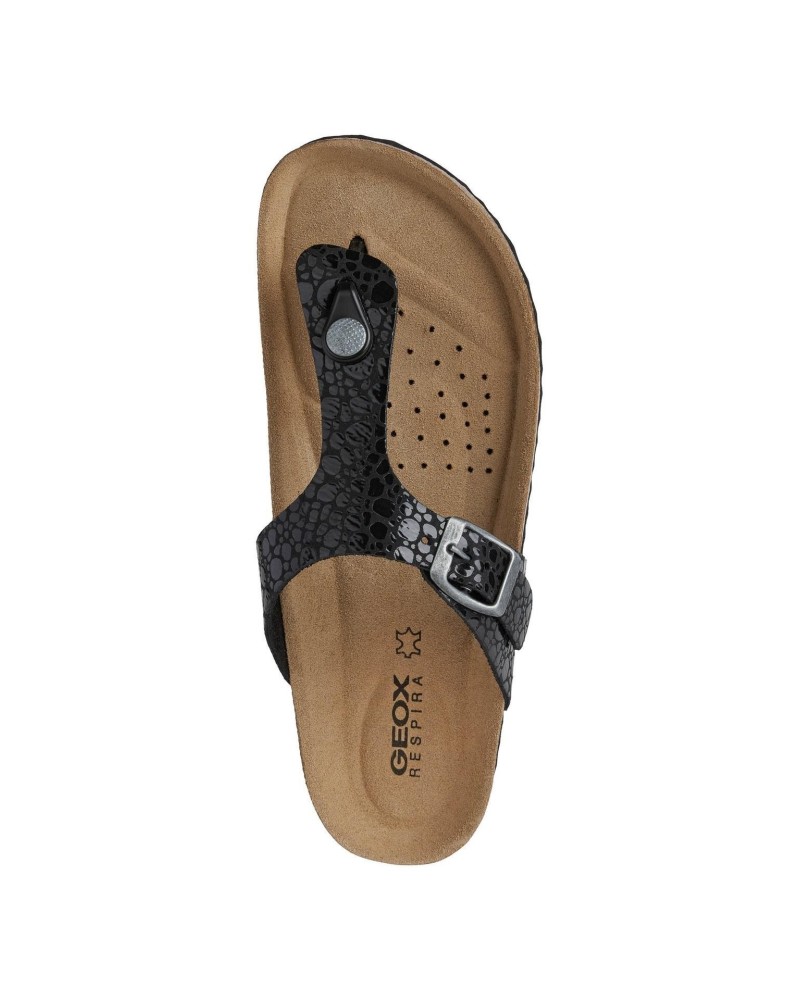 GEOX D15LSB 000VI  Sandálias de Dedo Feminino Preto