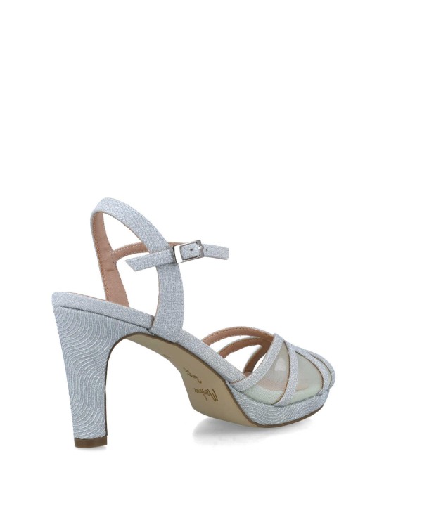 MENBUR 23690 Sandalias Fiesta Mujer Plata