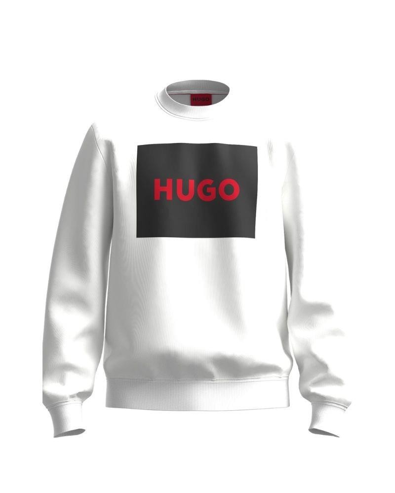 HUGO 50467944 DURAGOL Sweatshirt Manga comprida Sem capuz Homem Branco