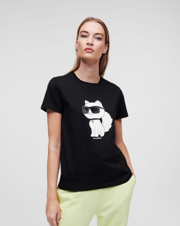 Karl Lagerfeld 230W1703 T-shirts Manga curta Mulher Preto