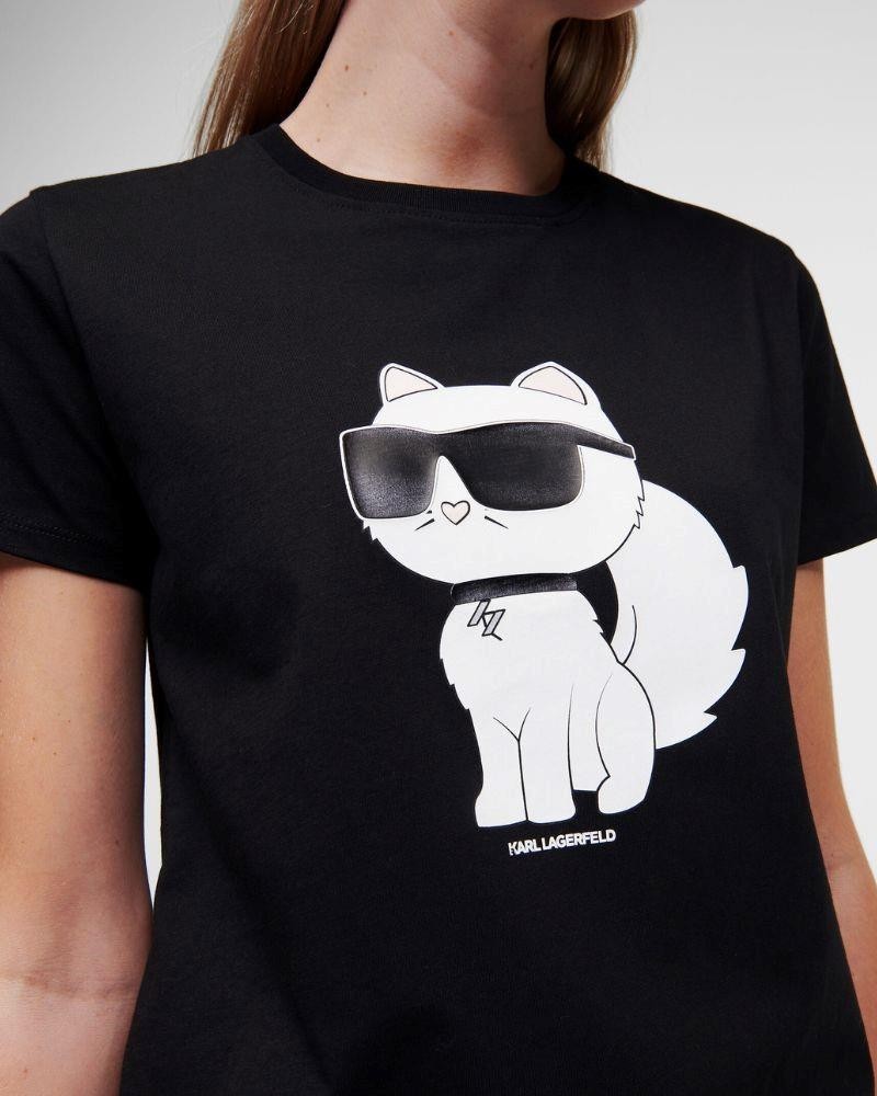 Karl Lagerfeld 230W1703 T-shirts Manga curta Mulher Preto
