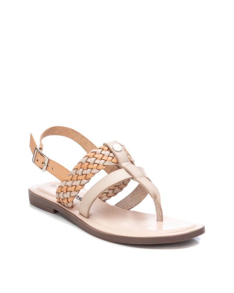 Sandalias planas beige Refresh mujer