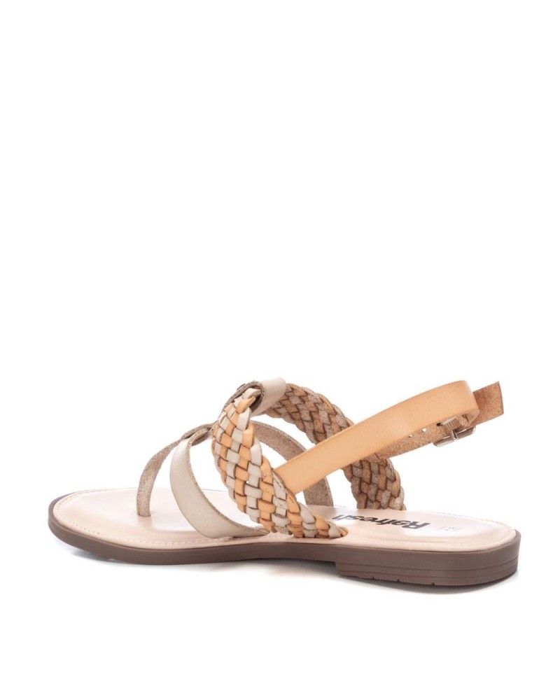 Sandalias planas beige Refresh mujer