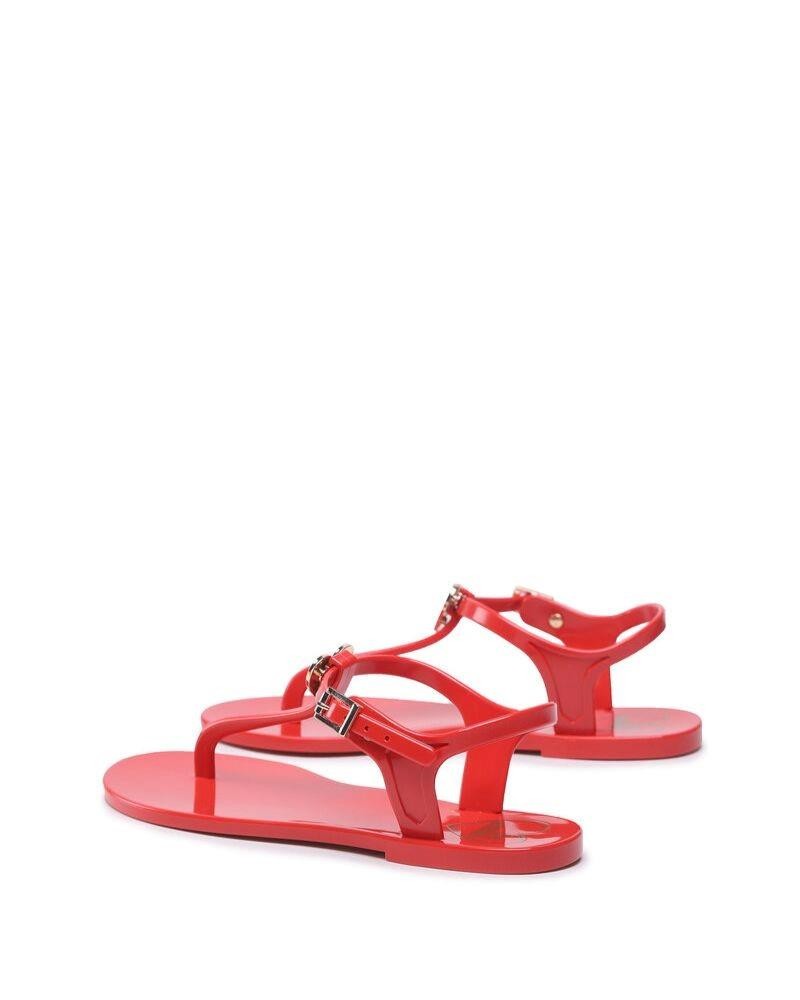 Sandalias Love Moschino planas de mujer rojas