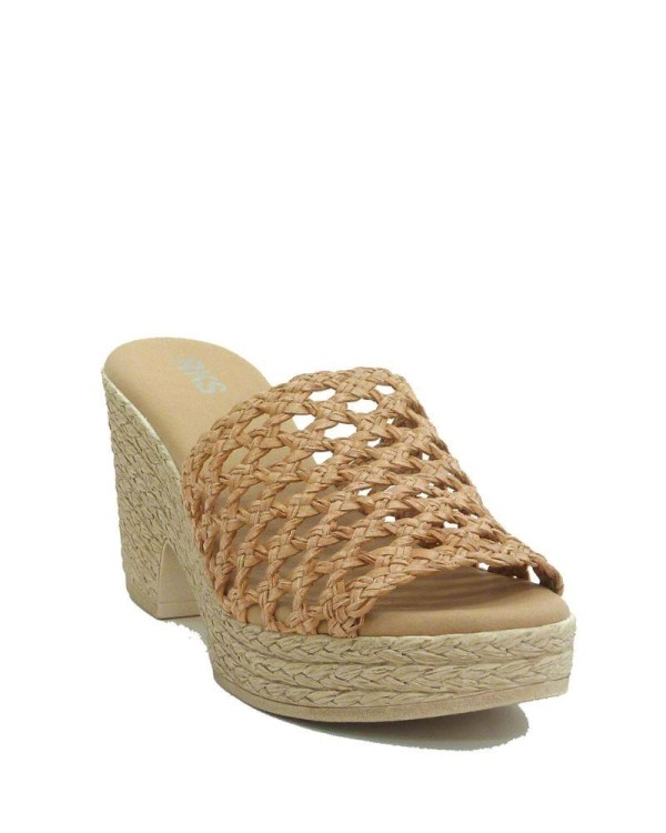 RKS sandalias tacón mujer beige
