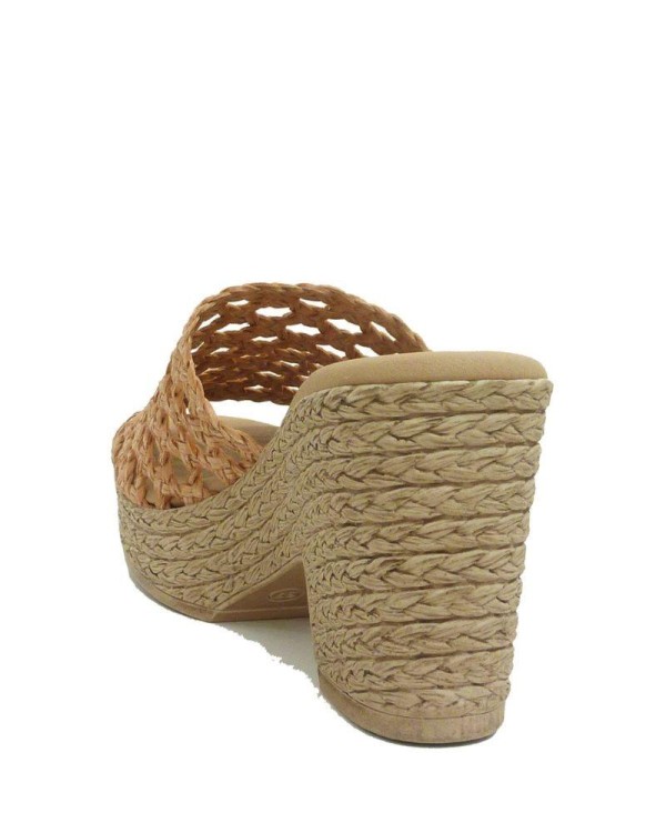 RKS sandalias tacón mujer beige