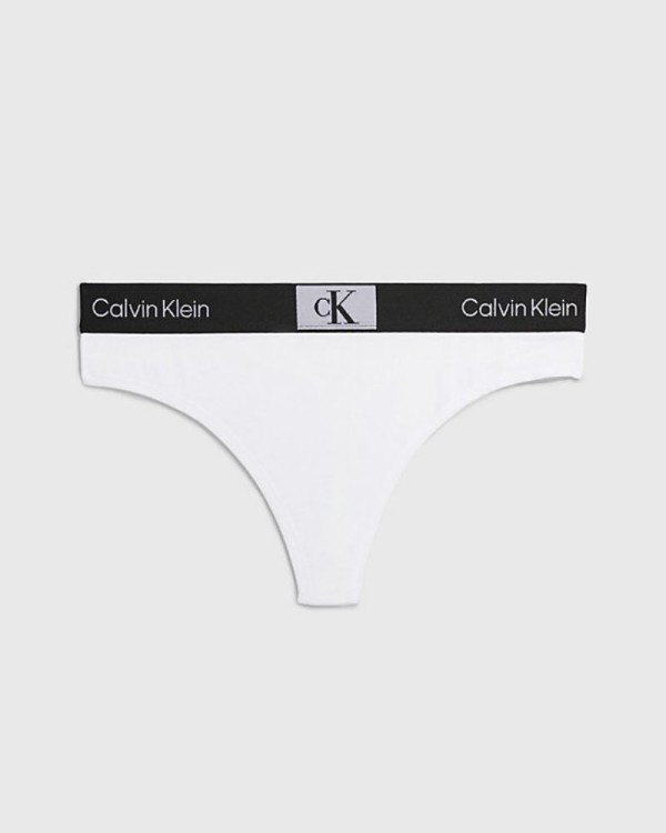 Roupa Interior Parte de Baixo Mulher CALVIN KLEIN Branco 000QF7221E100 MODERN THONG