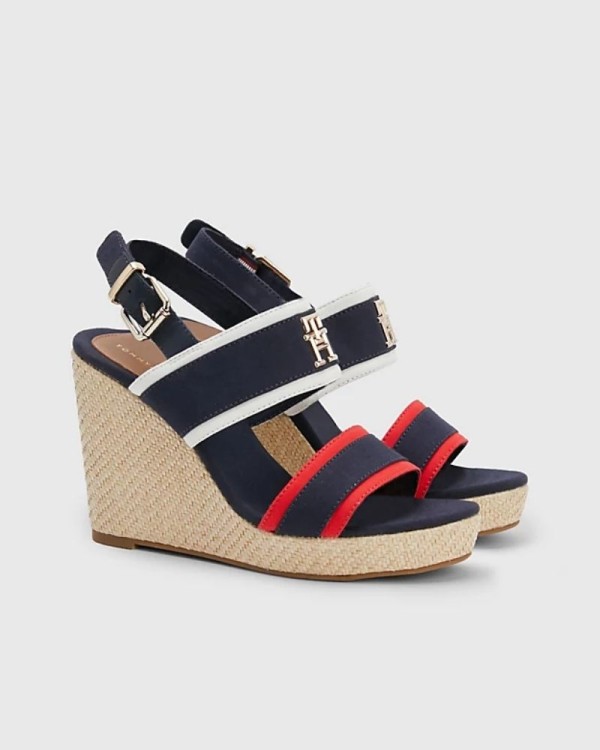 TOMMY HILFIGER FW0FW071800GY Sandálias Abertas Alpargatas Mulher Azul