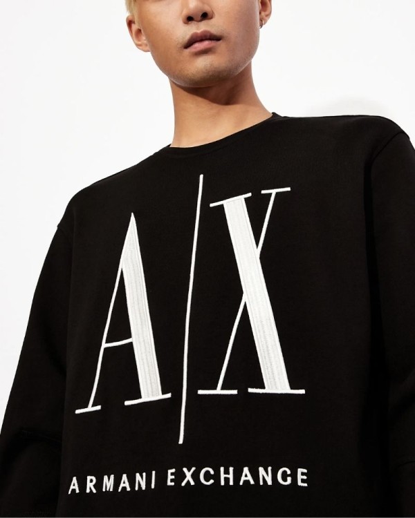 ARMANI EXCHANGE 8NZMPA ZJ1ZZ Sudaderas Manga larga Sin capucha Hombre Negro