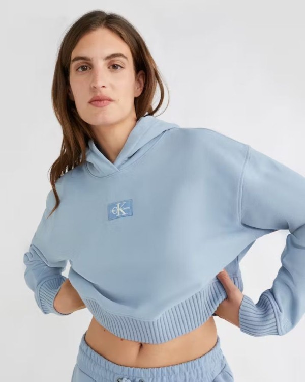 CALVIN KLEIN J20J220438DAR Camisolas Manga comprida Capuz Mulher Azul