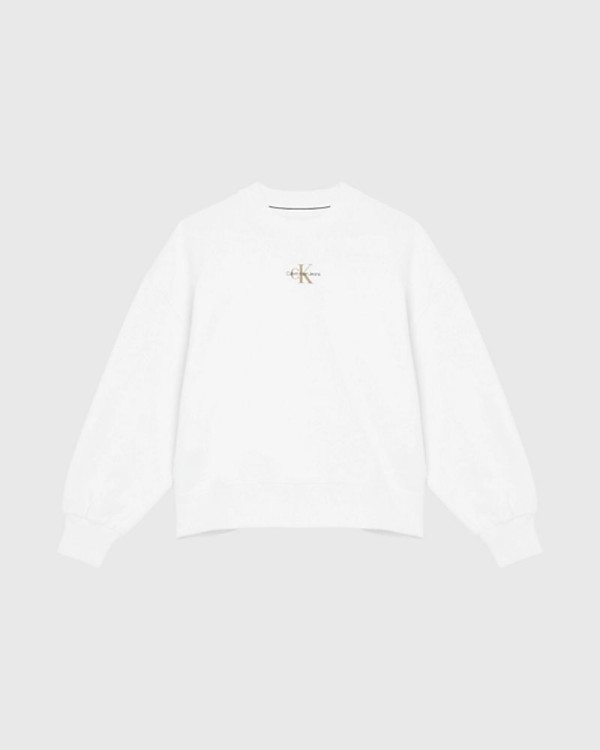 CALVIN KLEIN J20J220433YBI Sweatshirts Manga comprida Sem capuz Mulher Branco