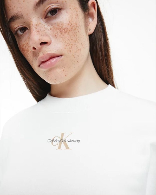 CALVIN KLEIN J20J220433YBI Sweatshirts Manga comprida Sem capuz Mulher Branco