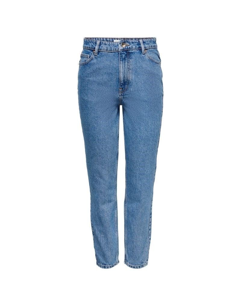 Calças Compridas ONLY Mulher Azul 15242370 JAGGER HIGH MOM ANKLE