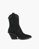 Mim WAKANA Botines Cowboy Mujer Negro