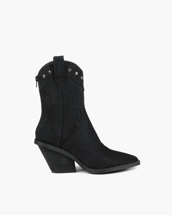 Mim WAKANA Botines Cowboy Mujer Negro