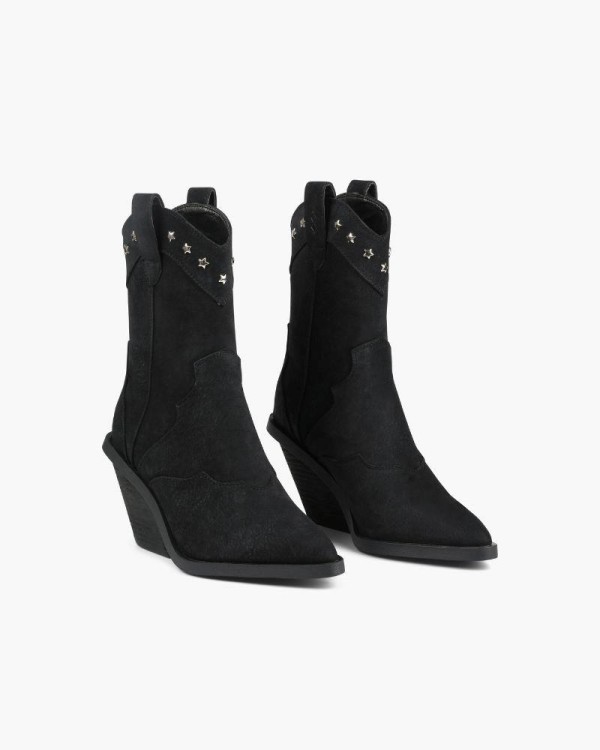 Mim WAKANA Botines Cowboy Mujer Negro