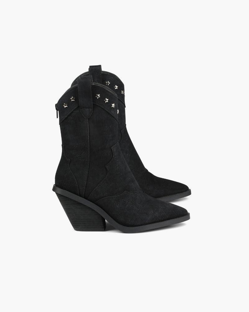 Mim WAKANA Botines Cowboy Mujer Negro