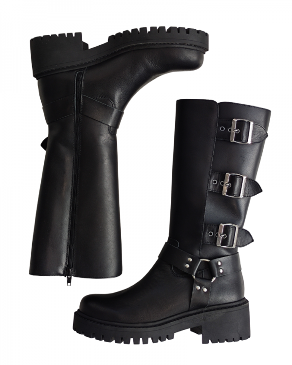 Botas Militares Mulher RKS Preto MOTORA 3 FIVELAS