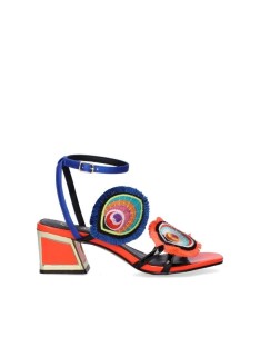 Sandalias Exe para mujer con tacón color coral, modernas y frescas