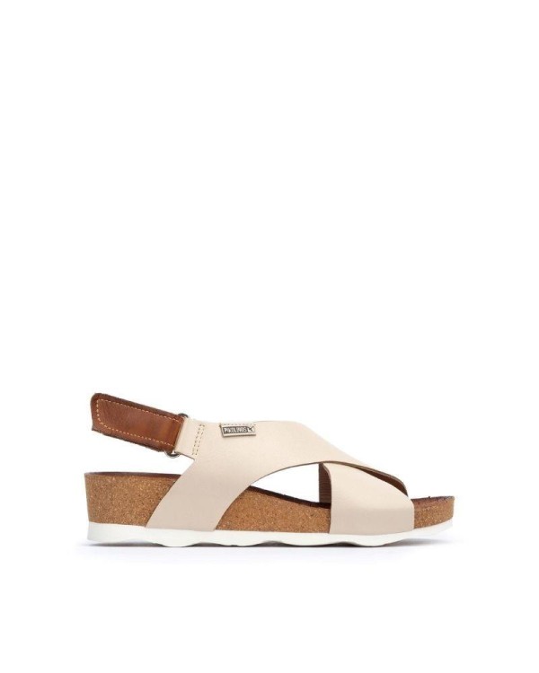 Pikolinos sandalias de cuña color beige para mujer, elegantes y cómodas