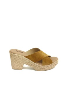 RKS sandalias con tacón marrones, elegantes y cómodas