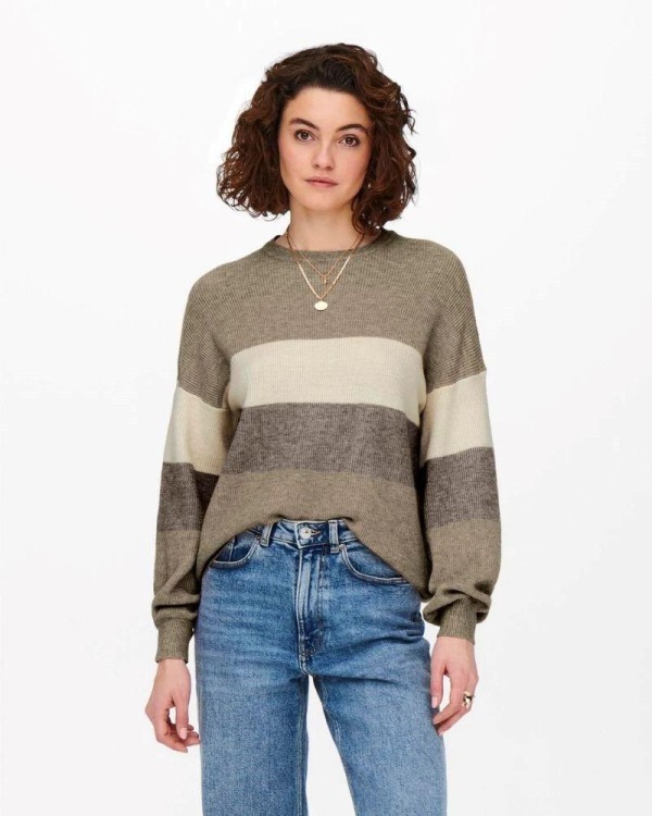  Jersey Manga larga Mujer ONLY Beige 15220044 LATIA