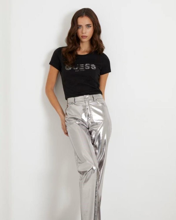GUESS T-shirts Manga curta Mulher Preto W4RI29J1314