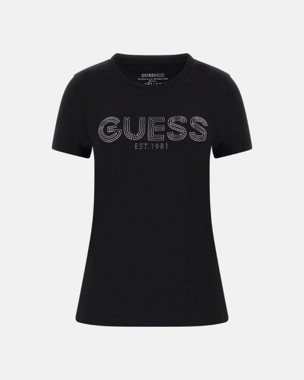 GUESS T-shirts Manga curta Mulher Preto W4RI29J1314