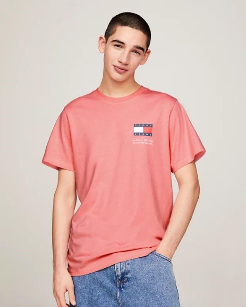 TOMMY HILFIGER Camisetas Manga corta Hombre Rosa DM0DM18263