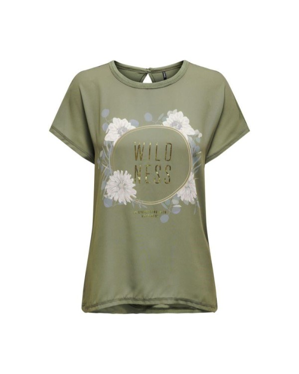 T-shirts Manga curta Mulher ONLY Verde 15288071 FLORA