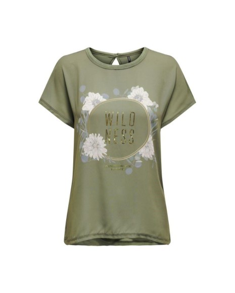 T-shirts Manga curta Mulher ONLY Verde 15288071 FLORA