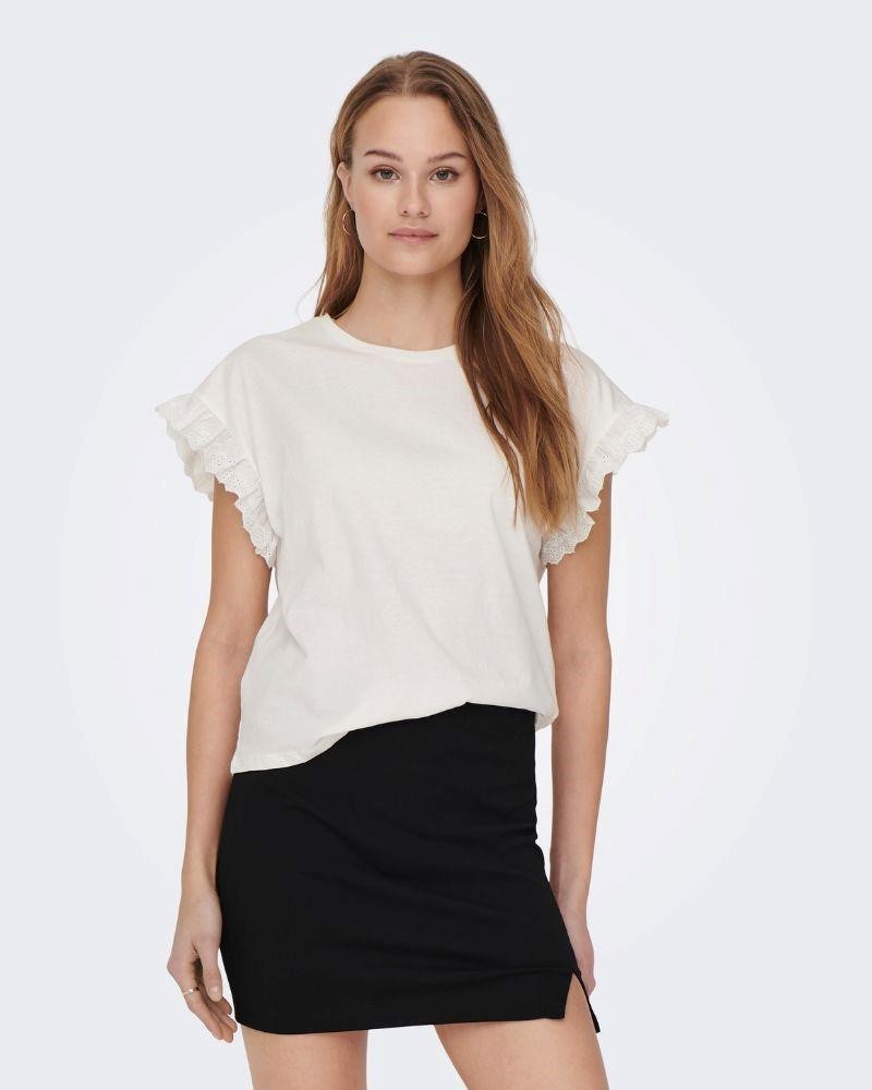 T-shirts Manga curta Mulher ONLY Branco 15255618 LIRIS