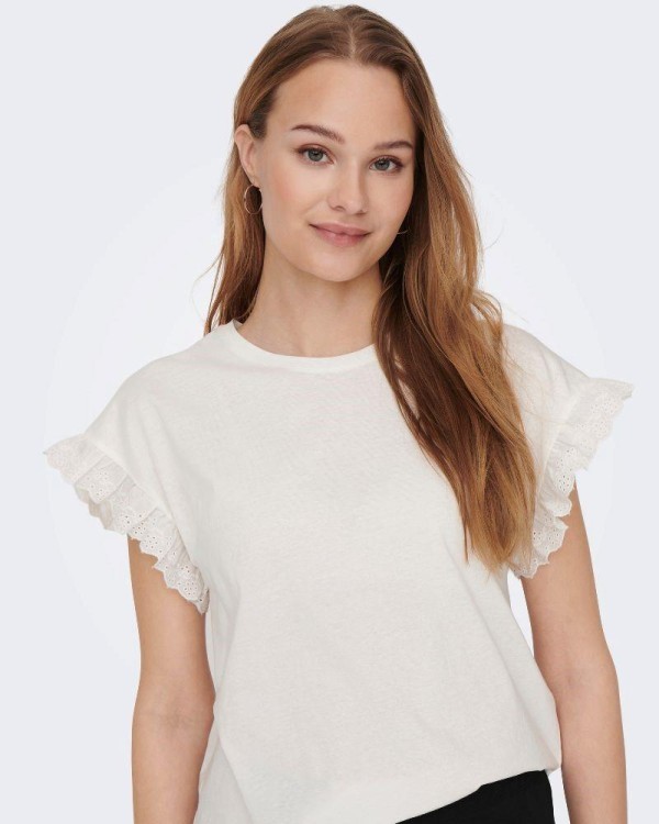 T-shirts Manga curta Mulher ONLY Branco 15255618 LIRIS