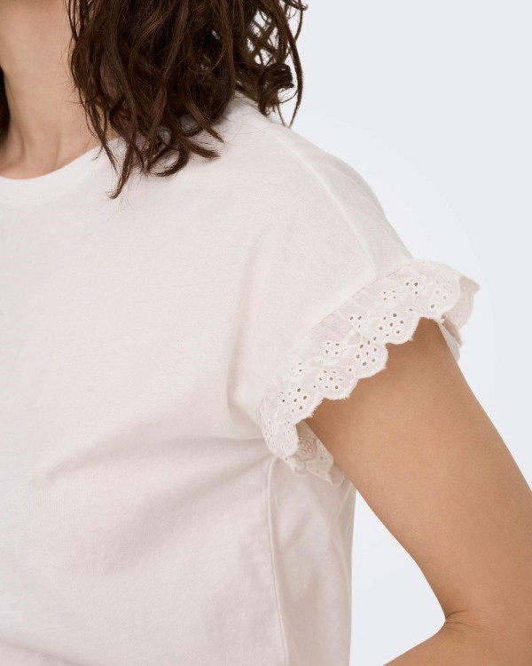T-shirts Manga curta Mulher ONLY Branco 15255618 LIRIS