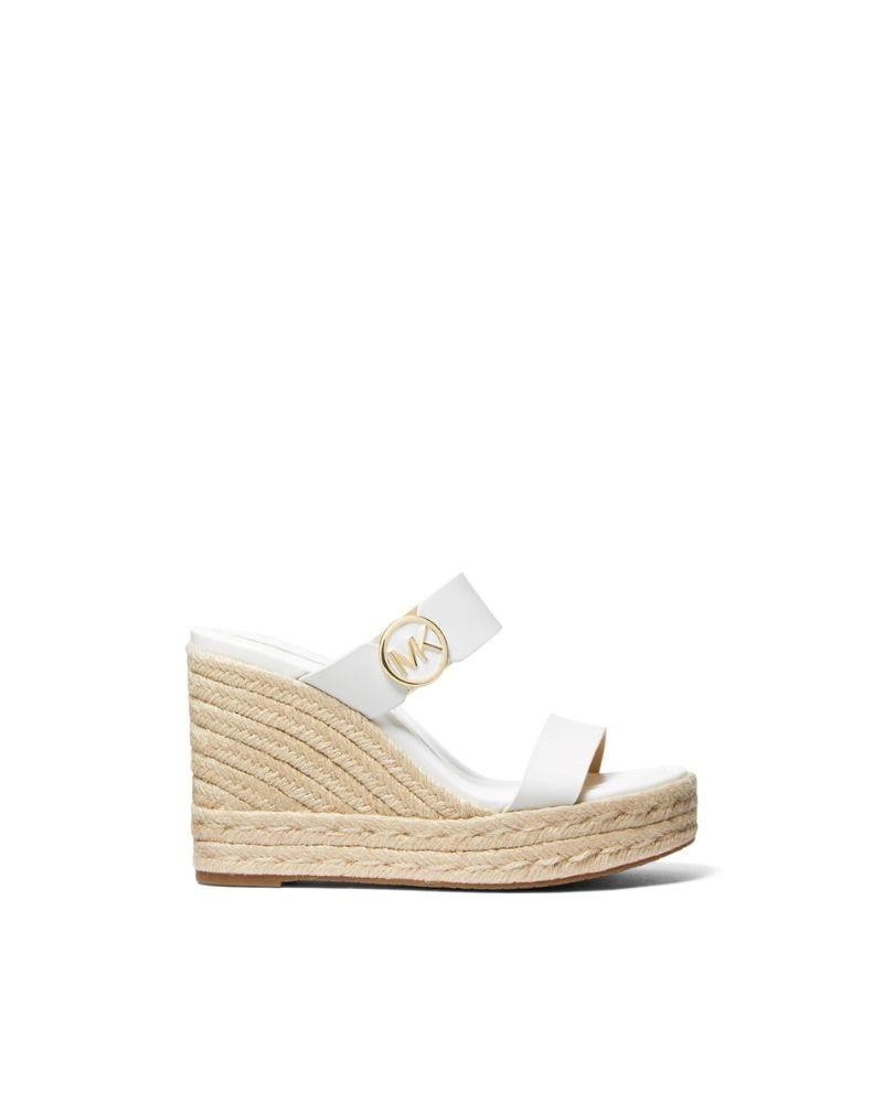 Michael Kors sandalias de cuña alpargatas para mujer color blanco, frescas y cómodas
