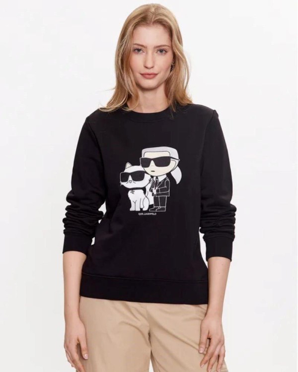  Sudaderas Sin capucha Mujer Karl Lagerfeld Negro 230W1803 IKONIK 2.0