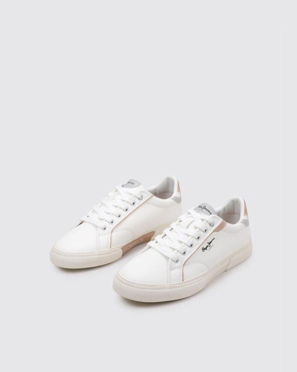 Sapatilhas Baixas Mulher PEPE JEANS Branco PLS31560 KENTON MIX W