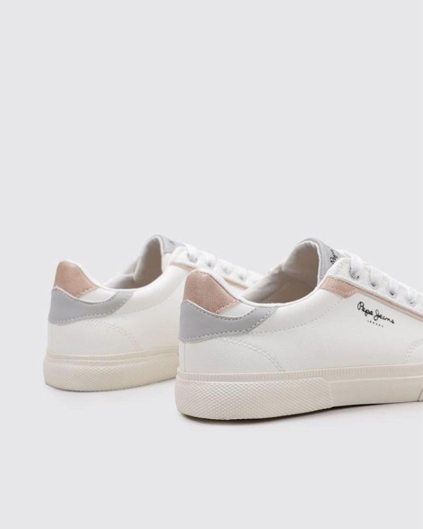 Sapatilhas Baixas Mulher PEPE JEANS Branco PLS31560 KENTON MIX W