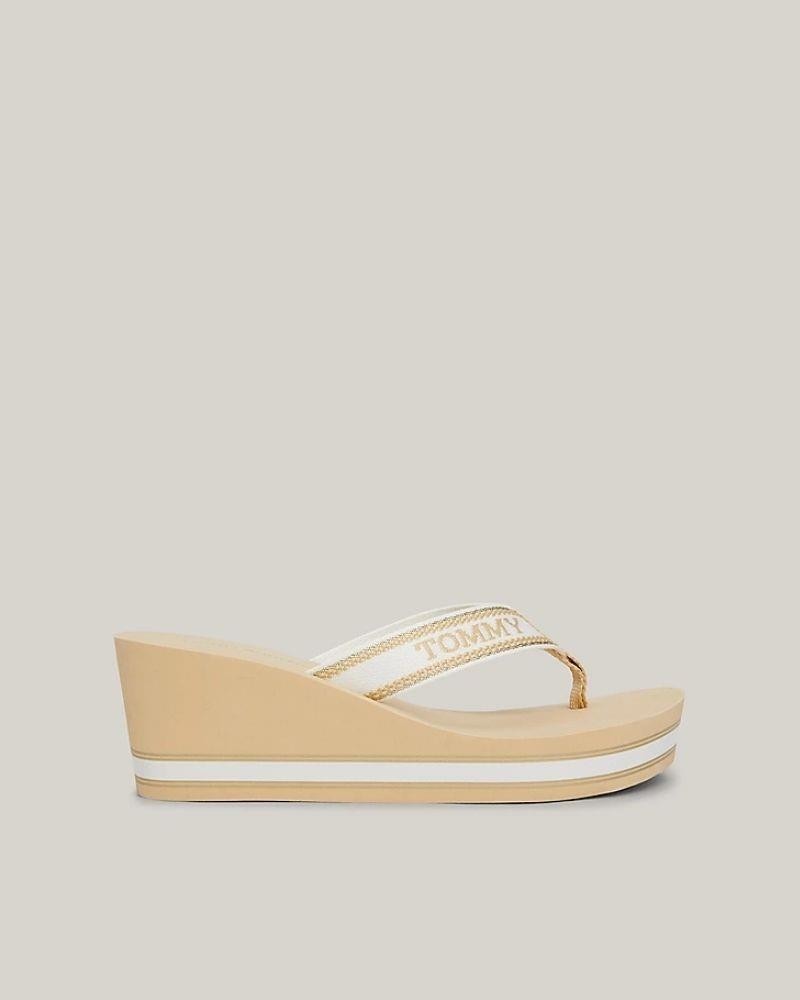 Sandalias de Dedo Chinelos Mulher TOMMY HILFIGER Bege FW0FW07903