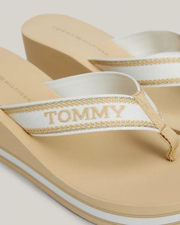  Sandalias De dedo Chancletas Mujer TOMMY HILFIGER Beige FW0FW07903