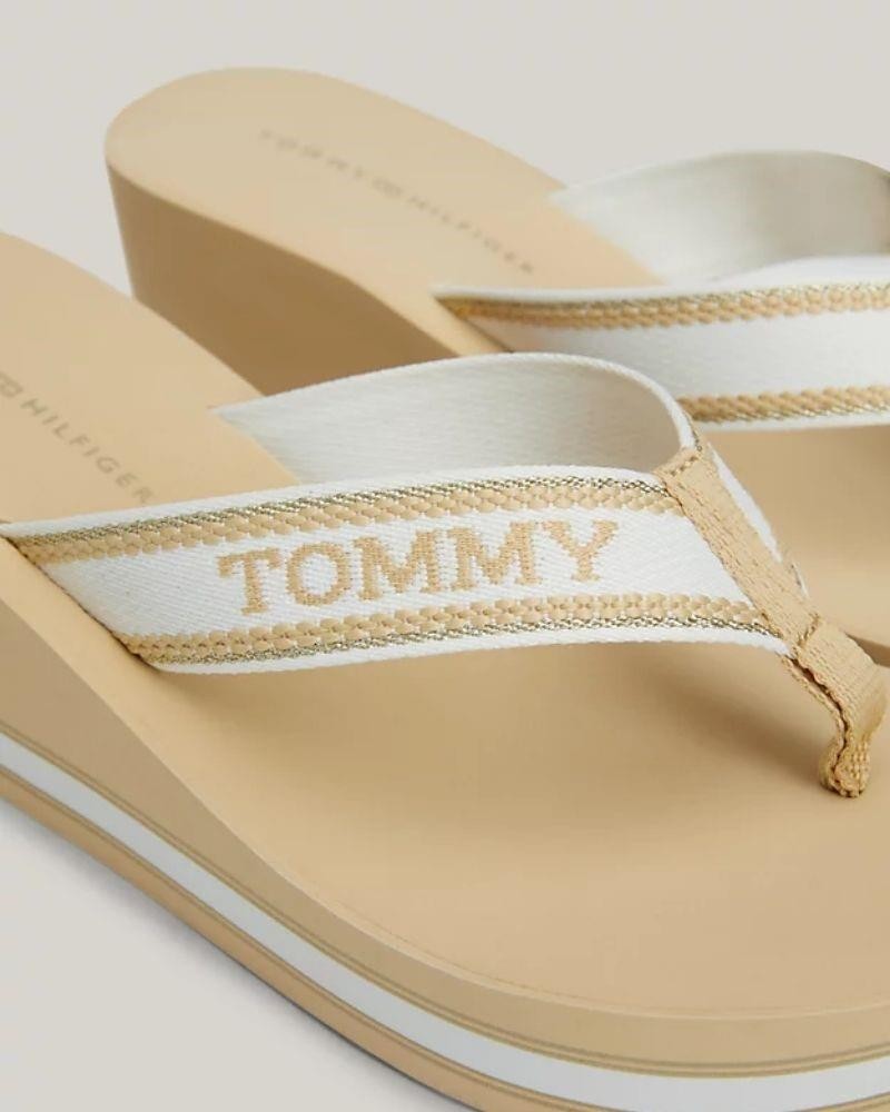  Sandalias De dedo Chancletas Mujer TOMMY HILFIGER Beige FW0FW07903