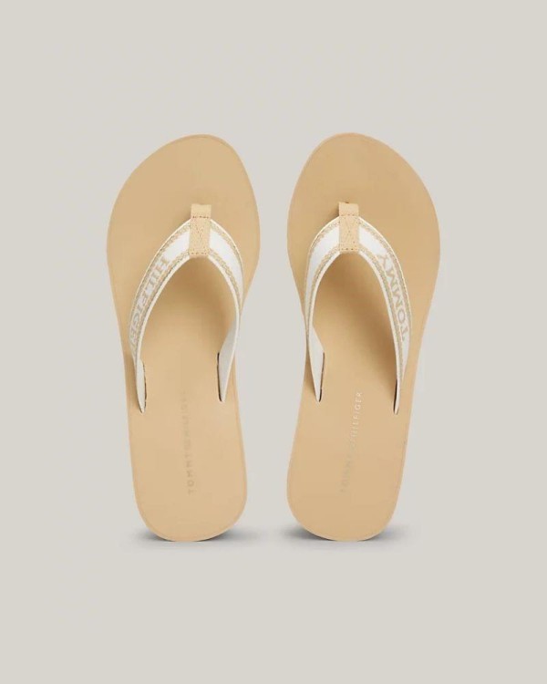  Sandalias De dedo Chancletas Mujer TOMMY HILFIGER Beige FW0FW07903