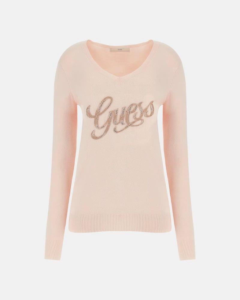  Jersey Manga larga Mujer GUESS Rosa W4GR25 Z2NQ2