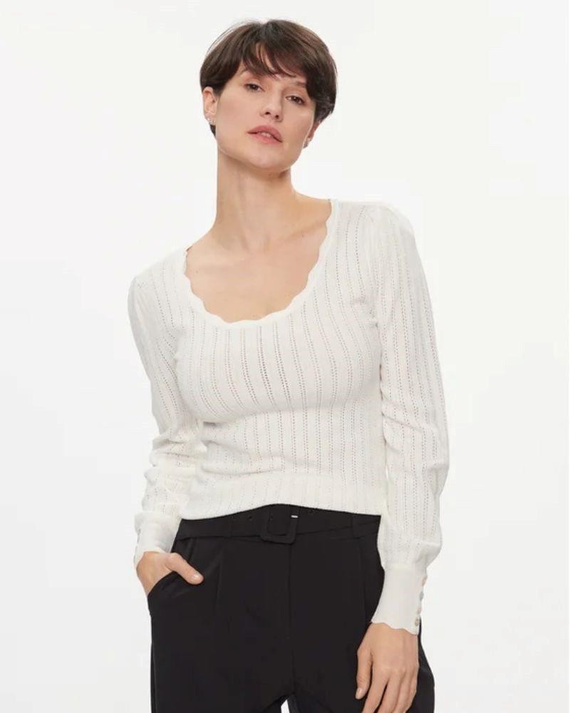  Jersey Manga larga Mujer ONLY Blanco 15311544 MEDDI